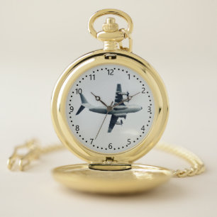 Atlas A400M Aircraft with numbers and minutes Pocket Watch