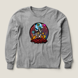 Atlas Astronaut Holding Earth Mars Cute Galaxy Art Tri-Blend Shirts