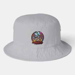 Atlas Astronaut Holding Earth Surreal Cosmic Bucket Hat