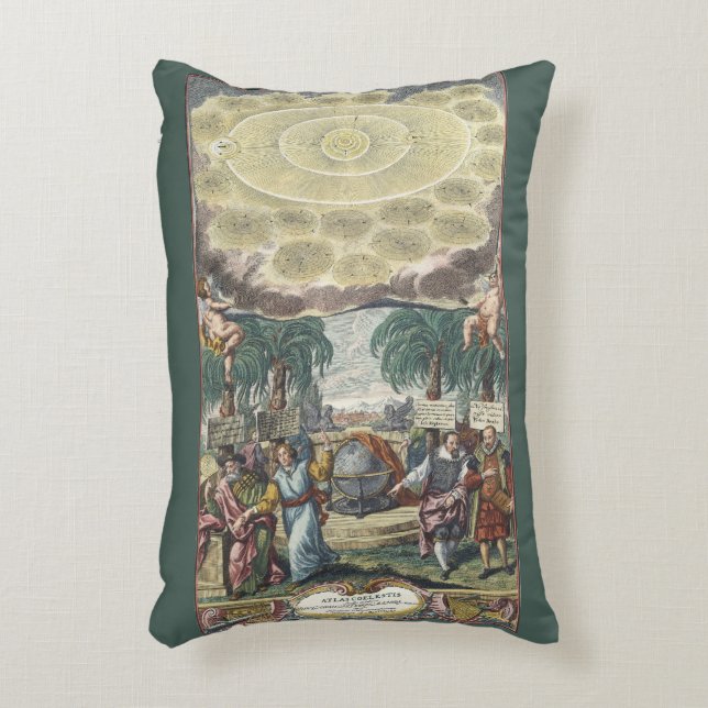 Atlas Coelestis by Doppelmaier, Vintage Astronomy Accent Pillow (Front(Vertical))