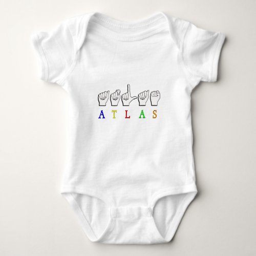 ATLAS FINGERSPELLED ASL NAME BABY BODYSUIT