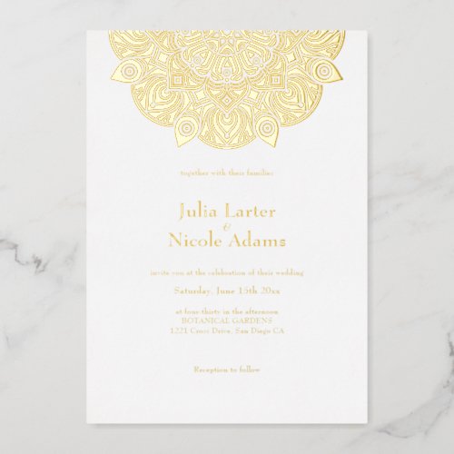 Atlas Mandala Wedding Foil Invitation