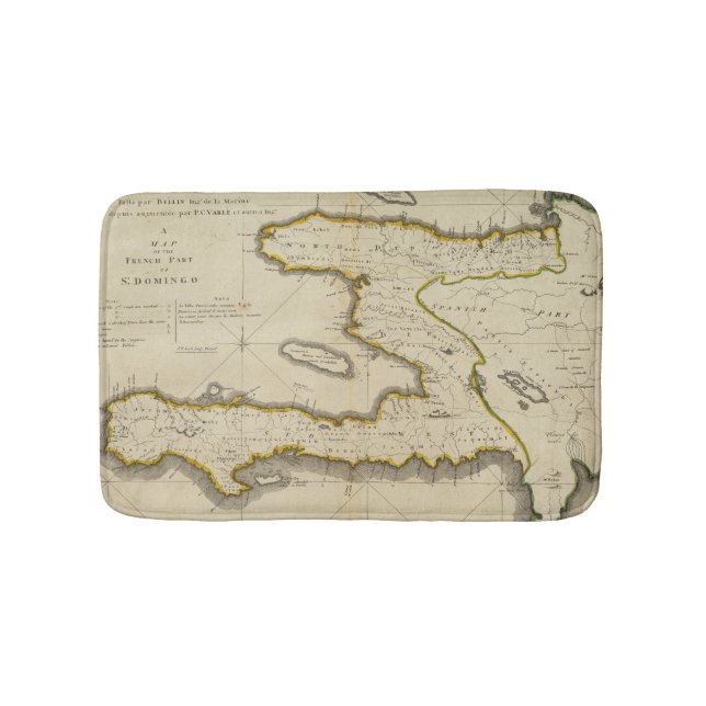 Atlas Map of Haiti Bathroom Mat (Front)