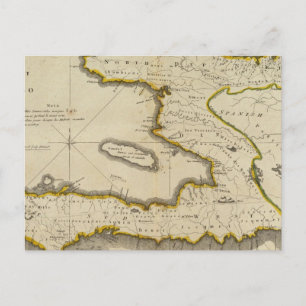 Atlas Map of Haiti Postcard