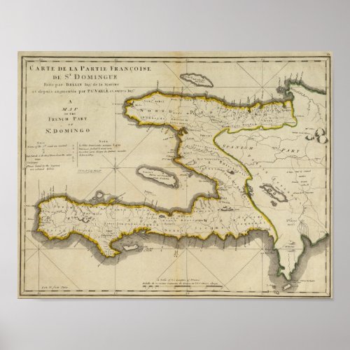 Atlas Map of Haiti Poster
