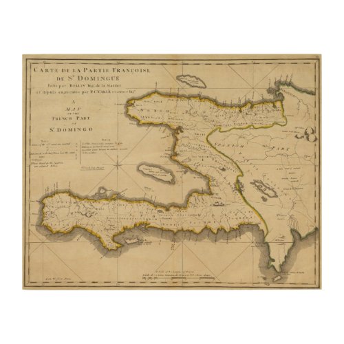 Atlas Map of Haiti Wood Wall Decor