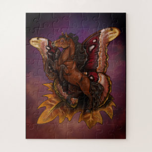Atlas Moth Fairy Horse Poster Jigsaw Puzzle