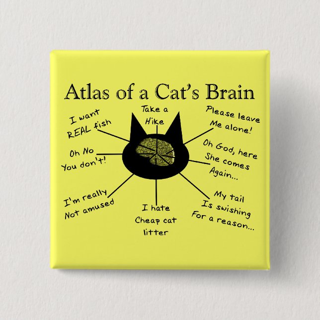 Atlas Of a Cat's Brain Pinback Button (Front)
