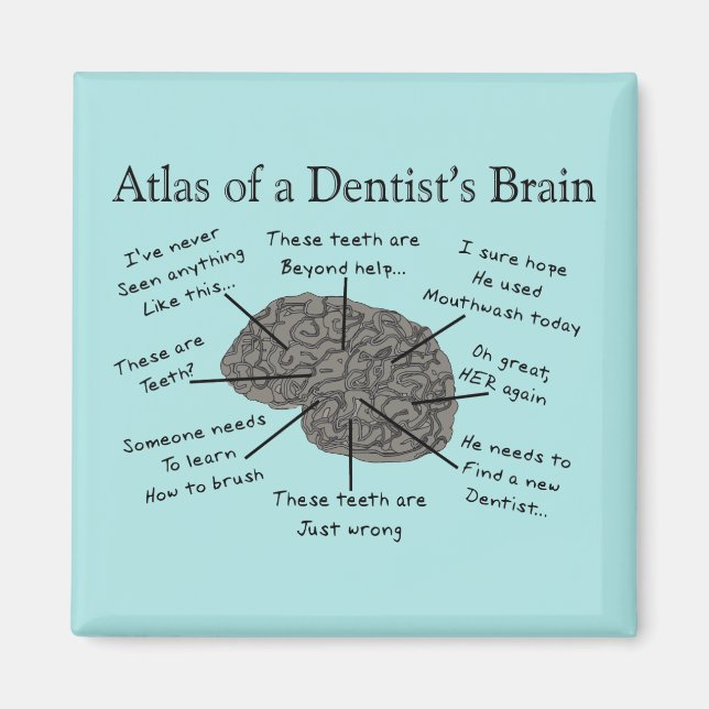 Atlas of a Dentist's Brain Humorous  Magnet (Front)