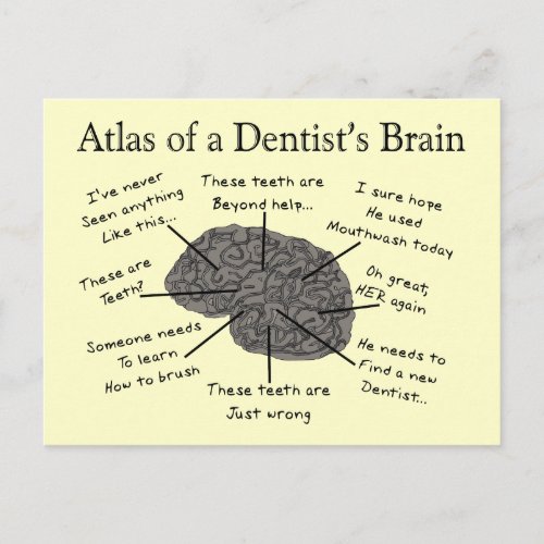 Atlas of a Dentists Brain Postcard