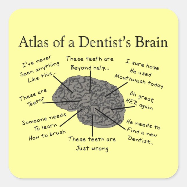Atlas of a Dentist's Brain Square Sticker (Front)