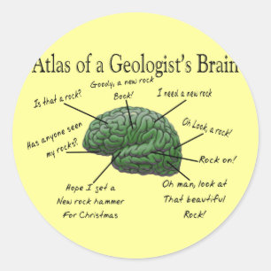 Atlas of a Geologist's Brain Funny Gifts Classic Round Sticker