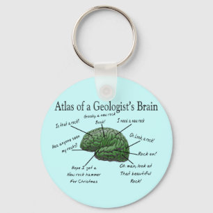 Atlas of a Geologist's Brain Funny Gifts Keychain