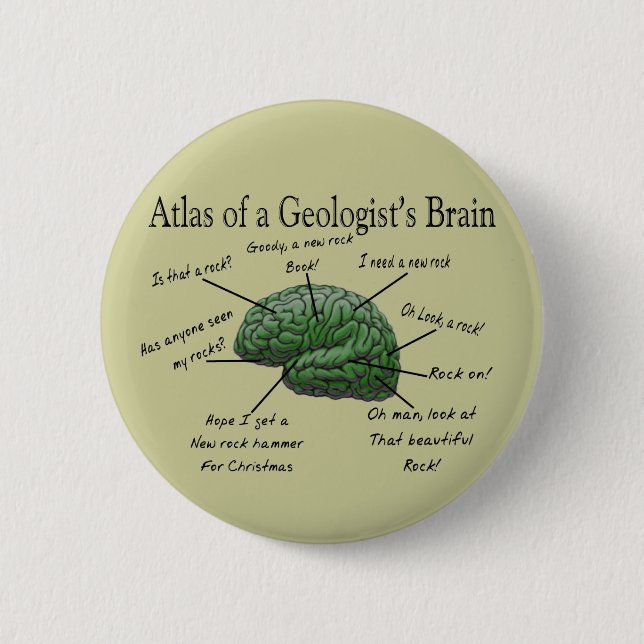 Atlas of a Geologist's Brain Funny Gifts Pinback Button (Front)