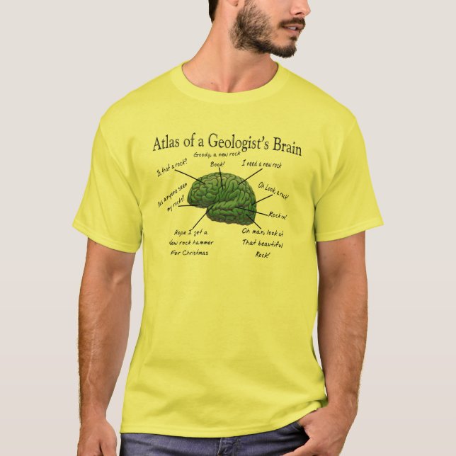 Atlas of a Geologist's Brain Funny Gifts T-Shirt (Front)