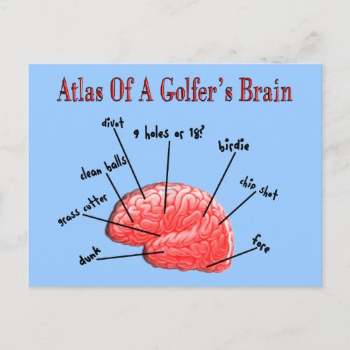 Atlas of a Golfers Brain Postcard