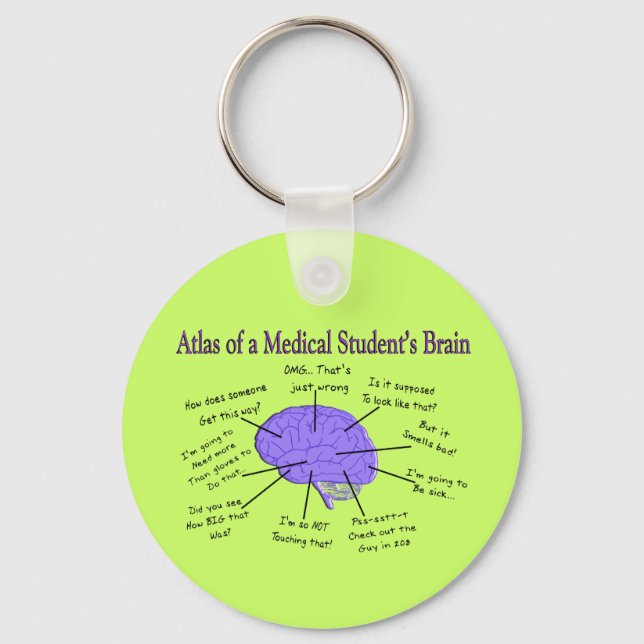 Atlas of a Medical Student's Brain #2 Keychain (Front)