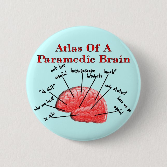 Atlas of a Paramedic Brain Button (Front)