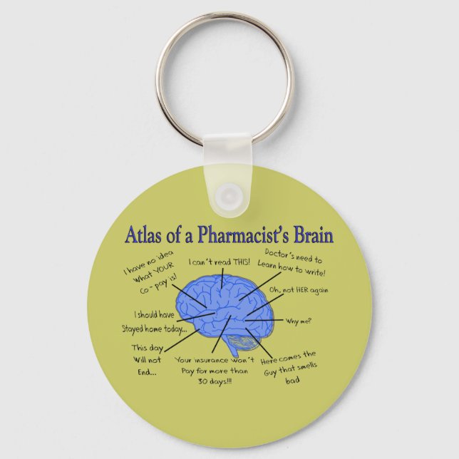 Atlas Of A Pharmacist's Brain-Hilarious Keychain (Front)