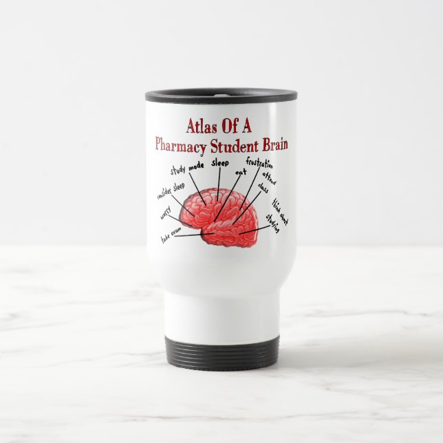 Atlas of a Pharmacy Student Brain Travel Mug (Center)