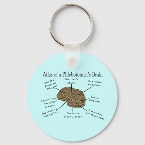 Atlas of a Phlebotomists Brain Keychain
