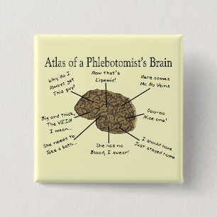 Atlas of a Phlebotomist's Brain Pinback Button