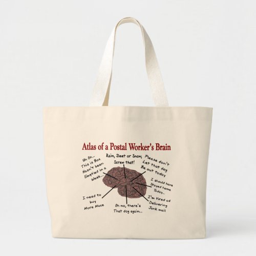 Atlas of a Postal Workers Brain Large Tote Bag