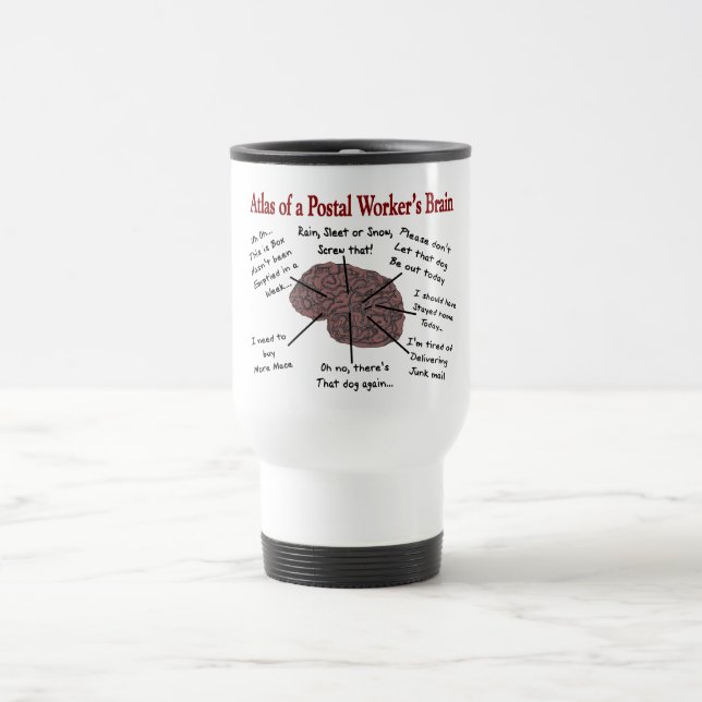 Atlas of a Postal Worker's Brain Travel Mug (Center)