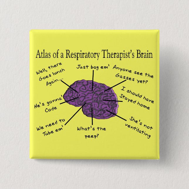 Atlas of a Respiratory Therapist's Brain Button (Front)