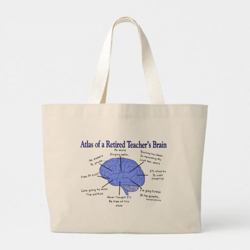 Atlas of a Retired Teachers Brain 2 Large Tote Bag