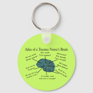 Atlas of a Trauma Nurse's Brain Keychain