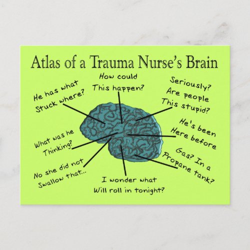 Atlas of a Trauma Nurses Brain Postcard