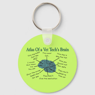 Atlas of a Vet Tech's Brain Keychain