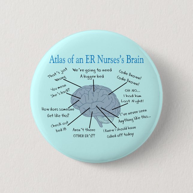 Atlas of an ER Nurse's Brain Gifts Button (Front)