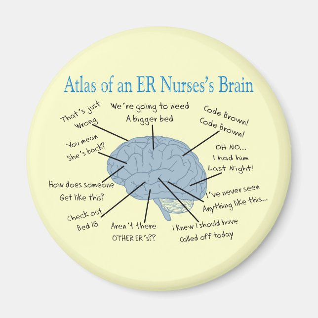 Atlas of an ER Nurse's Brain Gifts Magnet (Front)