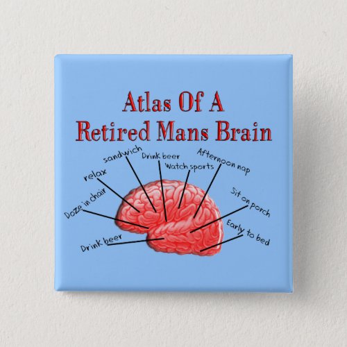 Atlas of Retired Mans Brain Pinback Button