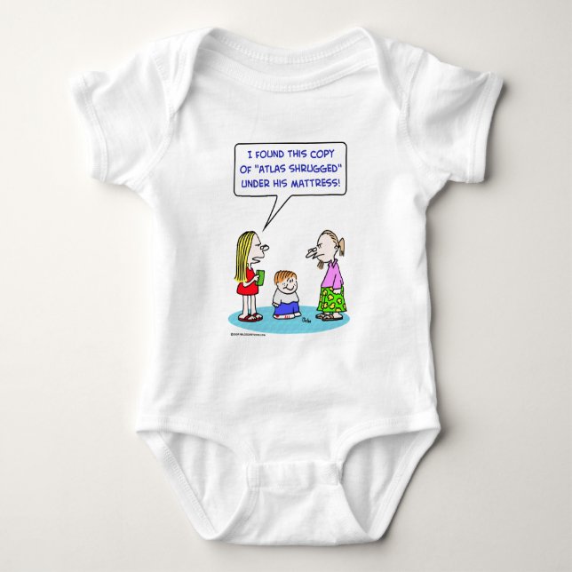 atlas shrugged ayn rand under mattress baby bodysuit (Front)