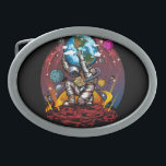 Atlas Space Man Belt Buckle<br><div class="desc">Original vector art of a astronaut space man holding the planet earth.</div>