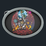 Atlas Space Man Belt Buckle<br><div class="desc">Original vector art of a astronaut space man holding the planet earth.</div>