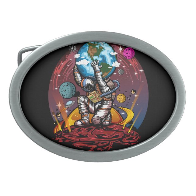 Atlas Space Man Belt Buckle (Front)