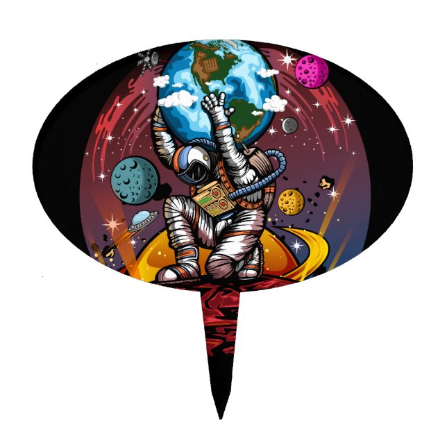Atlas Space Man Cake Topper (Front)