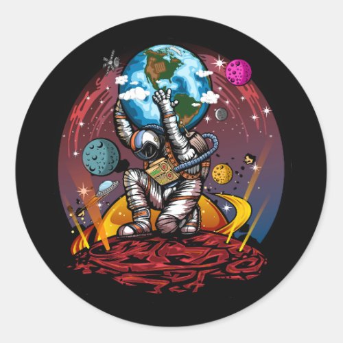 Atlas Space Man Classic Round Sticker