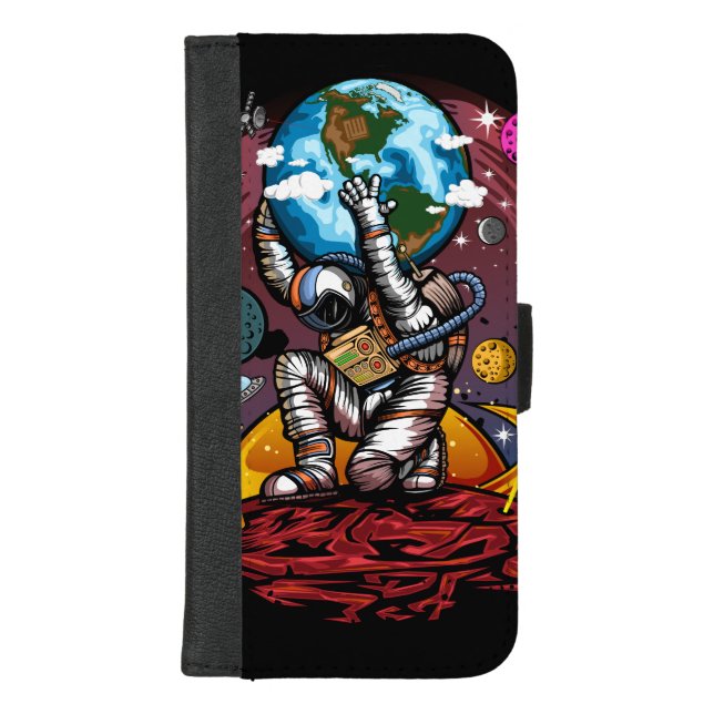 Atlas Space Man iPhone Wallet Case (Front)