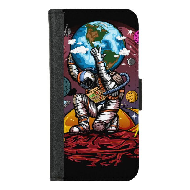 Atlas Space Man iPhone Wallet Case (Front)