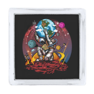 Atlas Space Man Silver Finish Lapel Pin