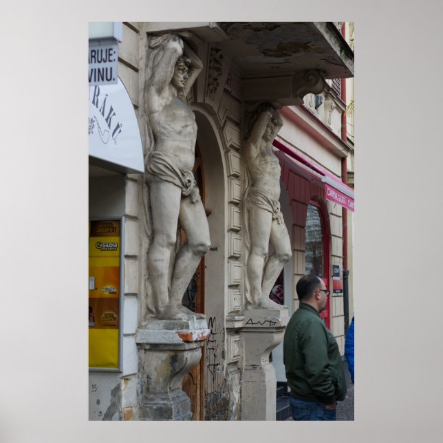 Atlas Statues - Classical Art and Urban Life Poster (Front)