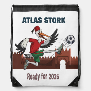 Atlas Stork Morocco Football 2026 Sports Mascot Drawstring Bag