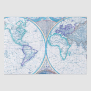 Atlas World Map Tissue Paper