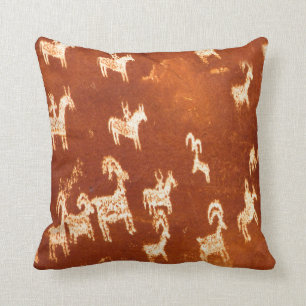 Atlatl Petroglyphs Throw Pillow