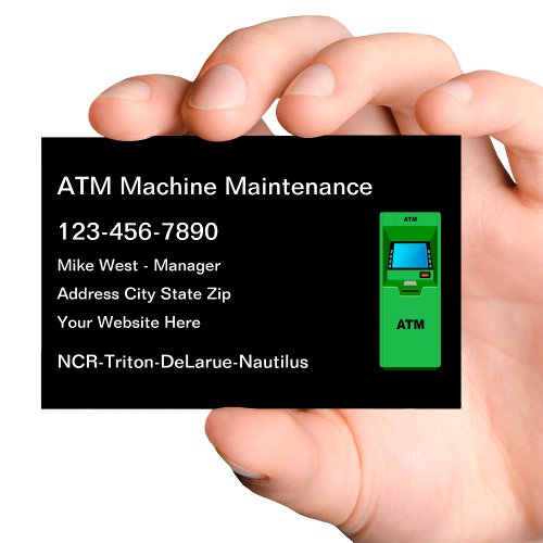 ATM Machine Repair Services Business Card